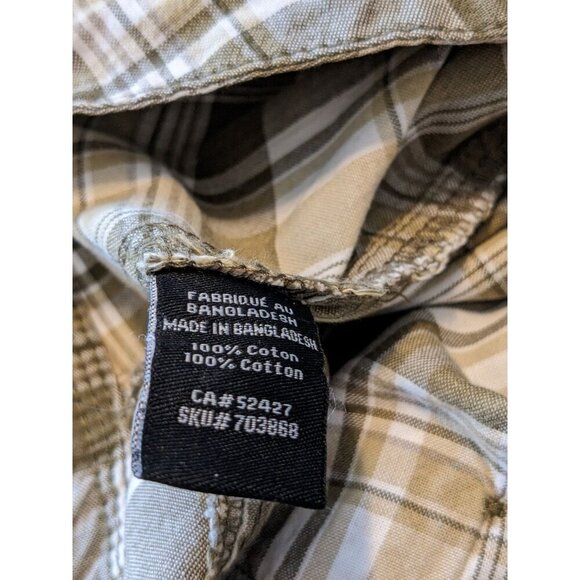 Womens Shorts Size 10 Plaid Taupe Gray Cargo Tie Hem Casual Comfort Lightweight - Picture 4 of 4